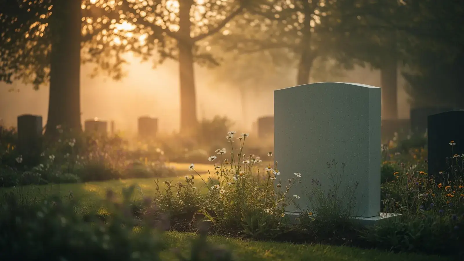 Friedliche Gedenkstätte im Morgenlicht